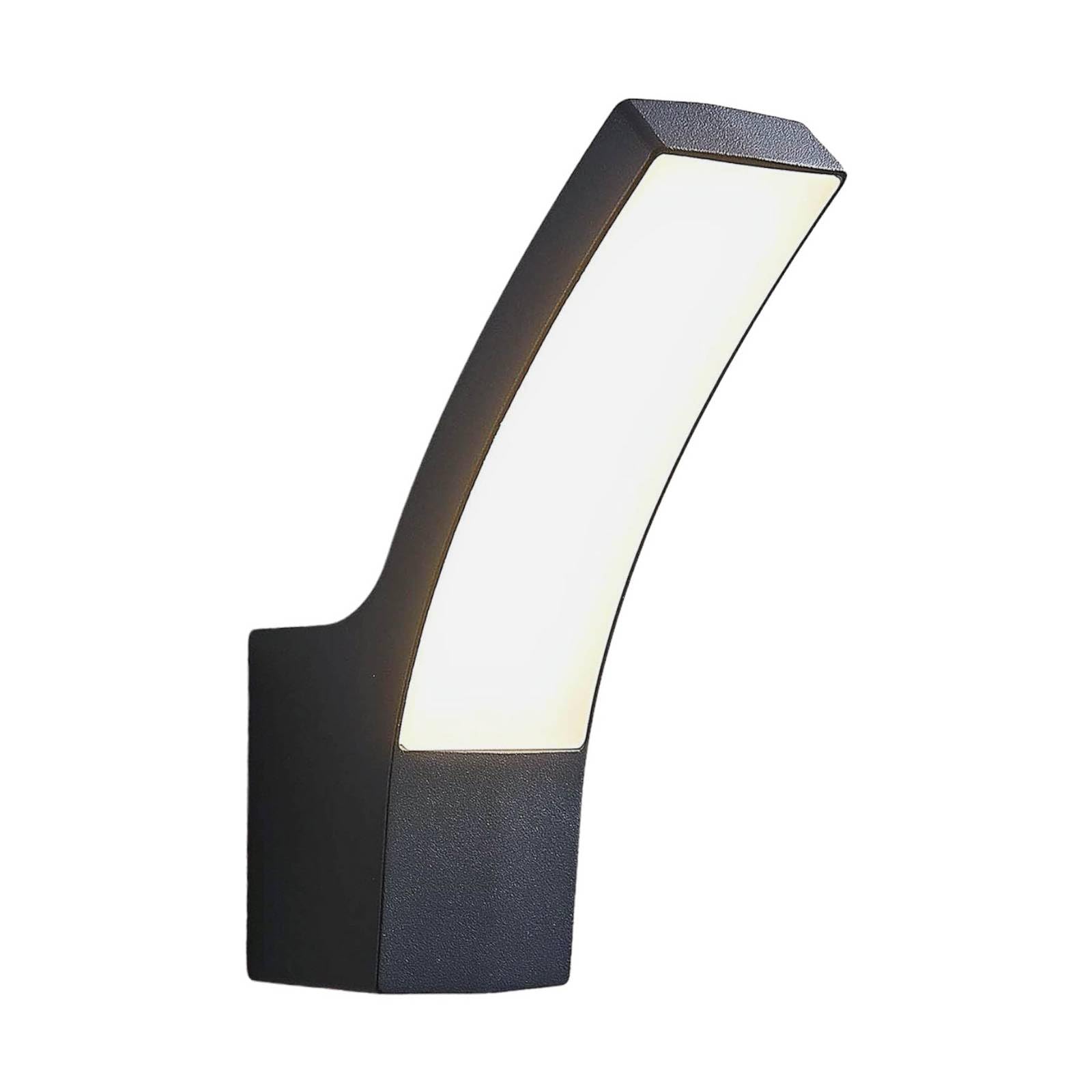 Lindby LED Outdoor Wall Light Ilvita (Modern) in Black Made of Aluminium (1 Light Source,) from wall lamp for Exterior/Interior Walls, House Terrace und Balcony