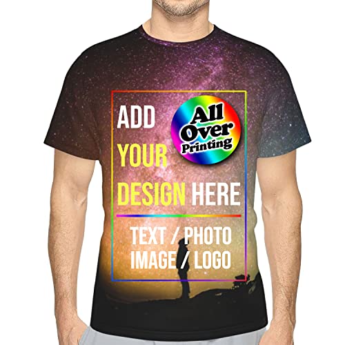 Custom T-Shirt Personalized Design Your Own Text Image Logo Photo 2 Side All Over Print Back Neon