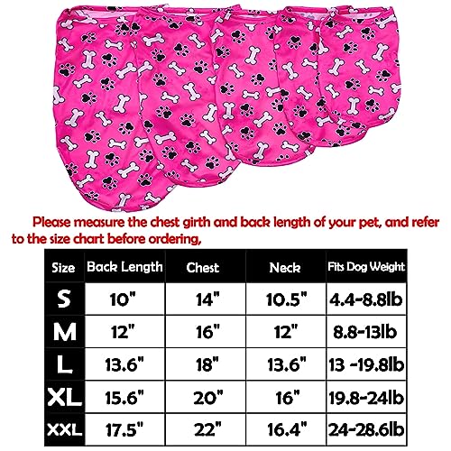 PET SHOW 4 Pack Paw Bone Printed Dog Clothes Shirts Soft Dog Vest Lightweight Sleeveless Cats Doggies T-Shirts Puppies Tank Top Tee Cat Clothes for Small Medium Dogs White Black Pink Blue M - Thumbnail 2
