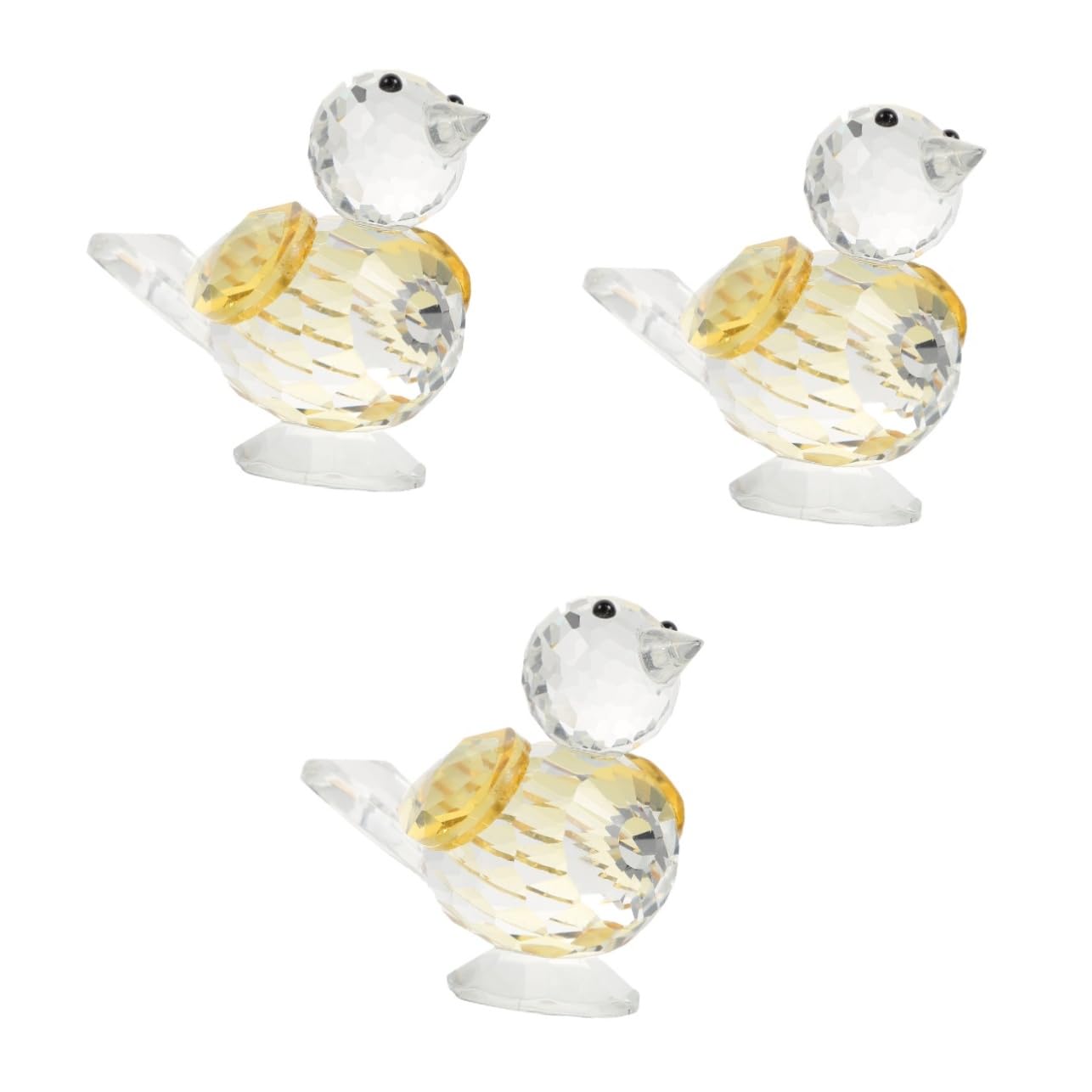 Abaodam 3piezas Adorno De Vidrio Forma De Pájaro para Decoración De Escritorio y Hogar Escultura para y Decoración De Interiores