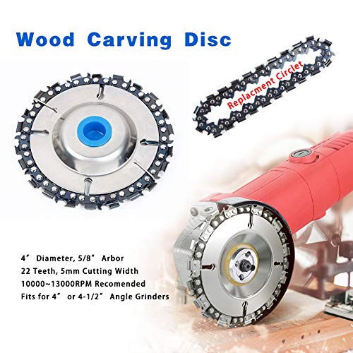 Angle Grinder Disc Accessories & Attachment 9-Piece Set, Include Chain Disc, Chain Replacement, Wood Shaping Disc, Quick Carving Disc, Sanding Grinding Wheels For Woodworking #TOP2