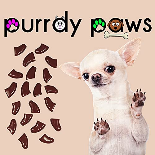 Purrdy Paws Soft Nail Caps for Dog Claws Brown Large