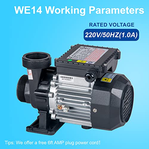 Image of WE14 SPA Circulation Pump, 240V Hot Tub Circulating Pumps Compatible with E14 Circulation Pump 0.35HP, 1.5 inch Port (Model: WE14)