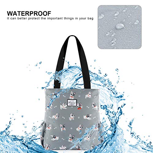 Image of KAMO Floral Tote Bag - Waterproof Lightweight Handbags Travel Shoulder Bag for Hiking Yoga Gym Swimming Travel Beach