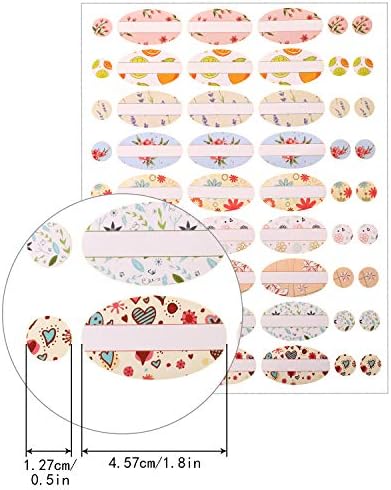 Leinuosen 432 Pieces 8 Sheets Essential Oil Labels Colorful Oval and Round Labels 216 Essential Oil Bottles Stickers and 216 Cap Stickers image 3