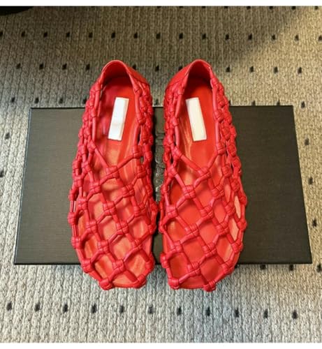 Jelly Mesh Ballet Flats for Women Wide Woven Jesus Sandals Slip on House Slippers Breathable Hollow Out Beach Slides Lightweight No Slip Sole Comfort Dressy Water Shoes Summer Pool Party Vacation2