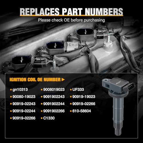 Nilight Ignition Coil Packs Fit for Toyota 2002 2003 2004 2005 06 07 08 2009 Camry Highlander RAV4 Corolla Matrix Solara 2010-2015 Lexus Scion TC XB 2.4 2.0L OE# UF333 C1330 90919-02244 Coils Set of 4 by Nilight - Used condition - Image 4