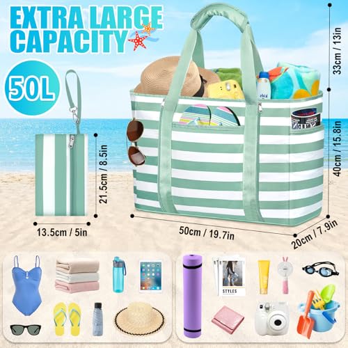 Image of Extra Large Beach Bags for Women Waterproof Sandproof Beach Tote Bag