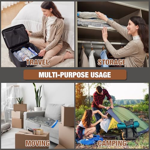 Image of Travel Vacuum Bags with Electric Pump, Vacuum Travel Bags for Luggage and Suitcase, Clothes Clothing, Small 10 Pack