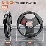 XDDIAS Rubber Weight Plates for Barbell, 2-Inch Olympic Grip Plate for Strength Training, Weightlifting and Bodybuilding in Home & Gym, Solid Cast Iron Weight Plates Pair and Sets - Image 2
