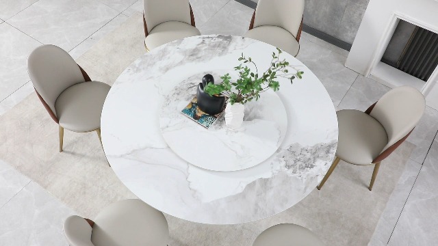 Amazon.com - Montary 59” Modern Round Dining Table for 6-8 Seat