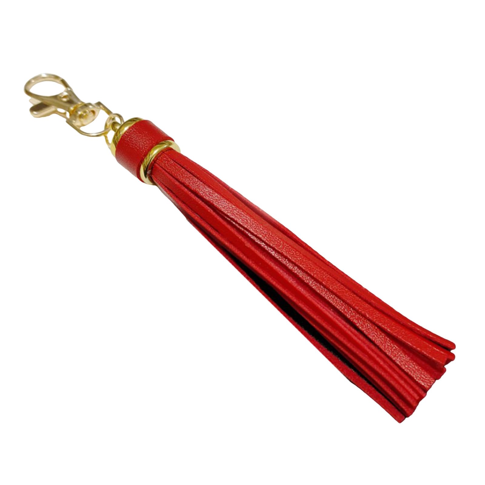 Oxxggkao Handmade Tassels Keychain Bag Charm Stylish PU Leather Tassels Keychain Pendant With Metal Rings For Secure Attachment