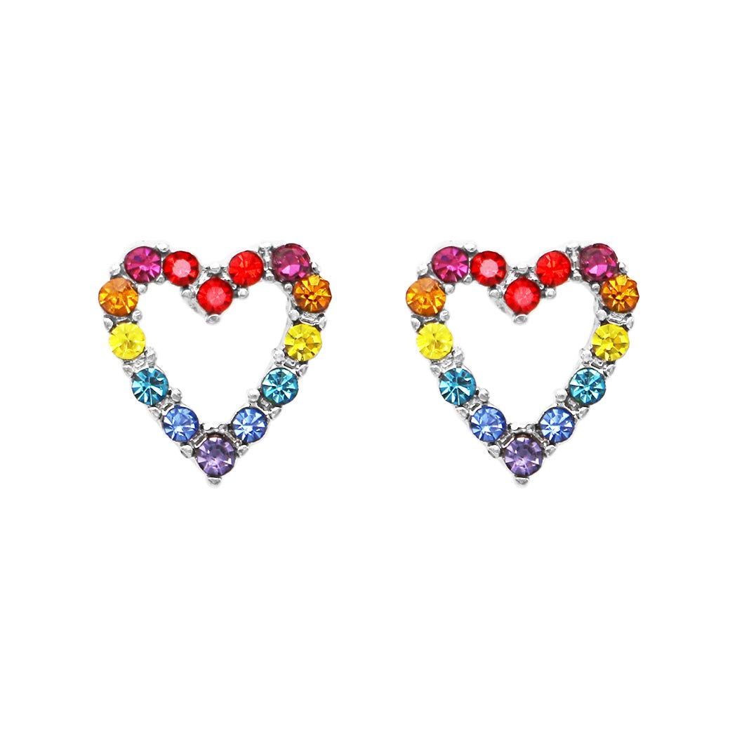 Rosemarie & JubaleeRosemarie & Jubalee Women's Stunning Queen Of Hearts Hypoallergenic Post Back Hoop Earrings