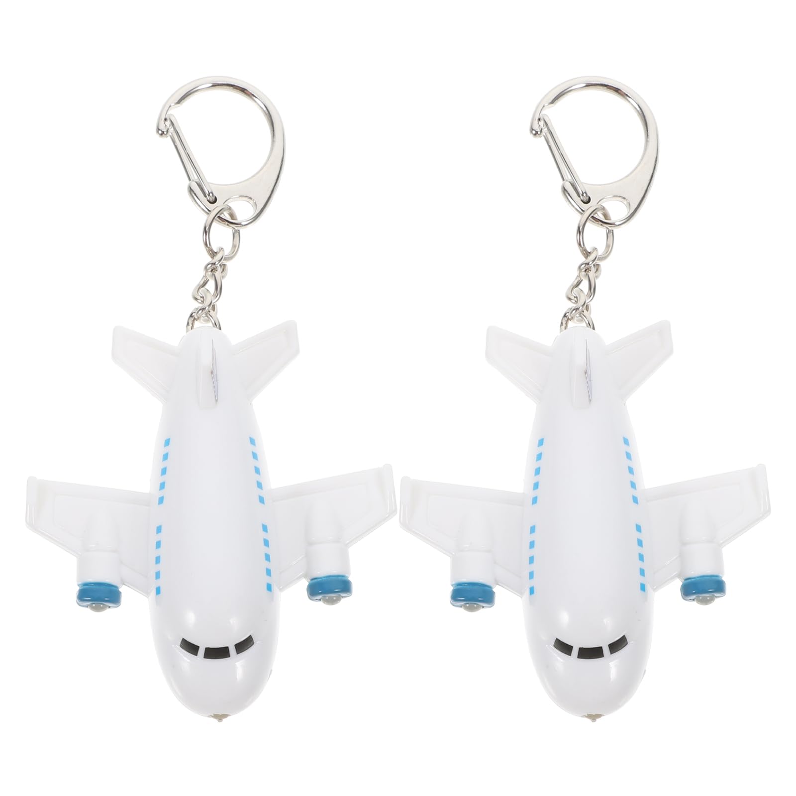 2pcs Airplane Keychain, Airplane Led Light up Keychains with Sound, Cute Multi-Purpose Key Ring for Kids, Backpack, Mobile Phone, Wallet Decoration, 3.93 * 2.16 * 0.78inch
