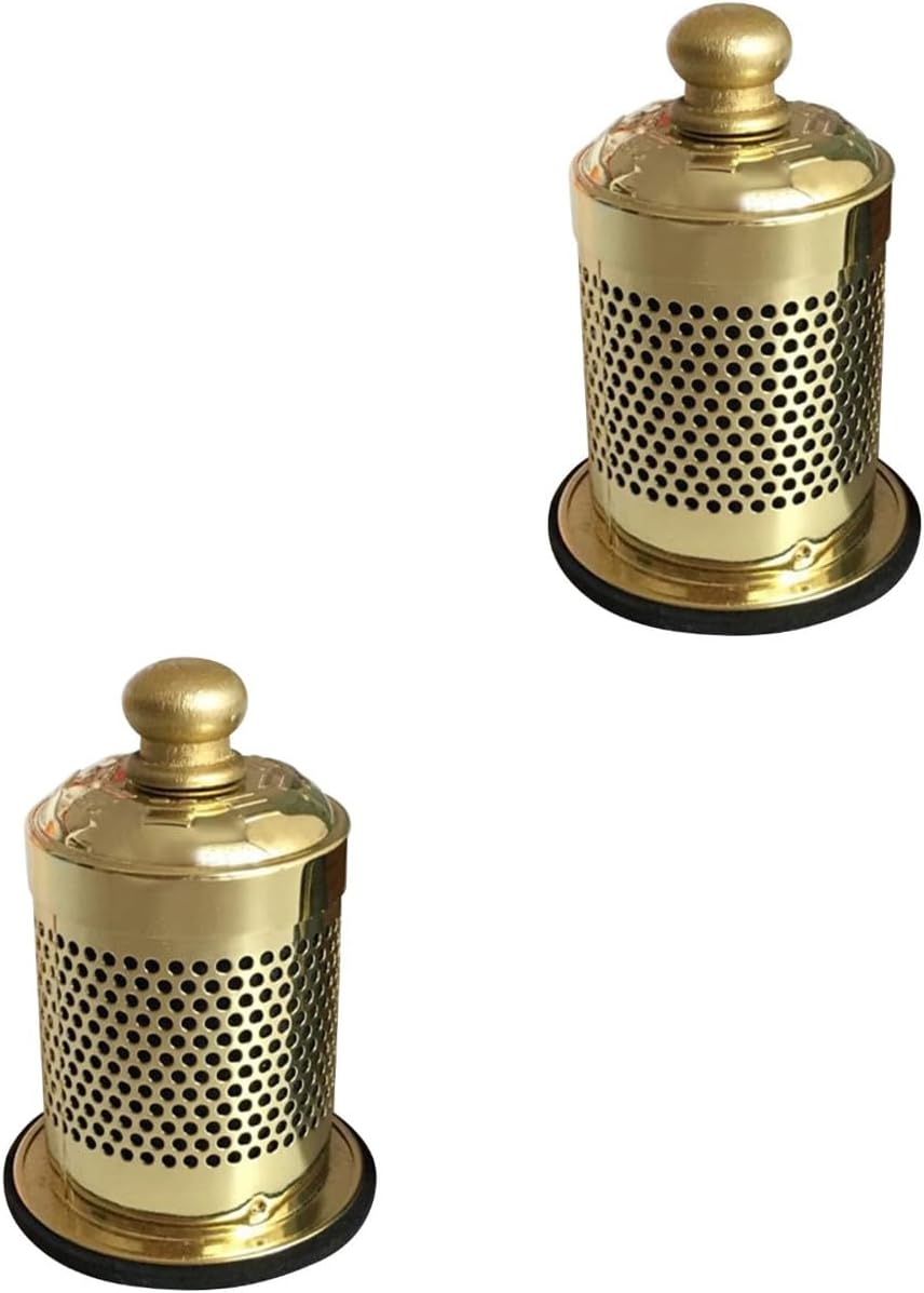 Healifty 2pcs Portable Moxibustion Box Temperature Copper Burner for Acupuncture for Neck Back and Shoulders Home Use Moxibustion Tool