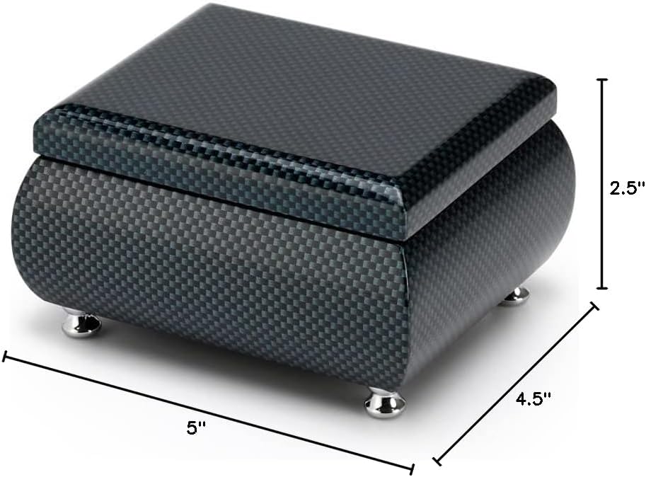 18 Note Turquoise Modern Musical Jewelry Box in a High Gloss Finish - Many Songs to Choose - Glockenspiel (Magic Flute)
