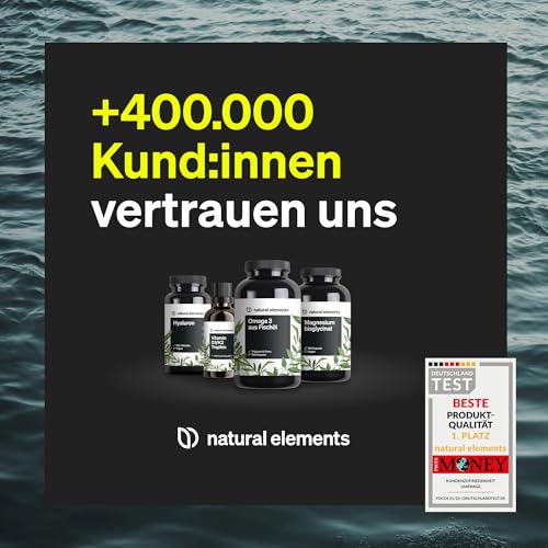 natural elements Omega 3 vegan aus Algenöl - 90 Kapseln - Hochdosiert mit hochwertigem EPA und DHA (in Triglycerid-Form) - Omega-3 für Veganer, Laborgeprüft, nachhaltig und von Natur aus schadstoffarm 5
