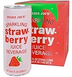 Trader Joe's Sparkling Stawberry Beverage - 4 cans 8.45oz each (2 pack)