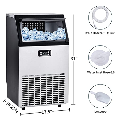 Máquina comercial de hielo de mostrador 100 lbs/24H con barrena miniatura 3