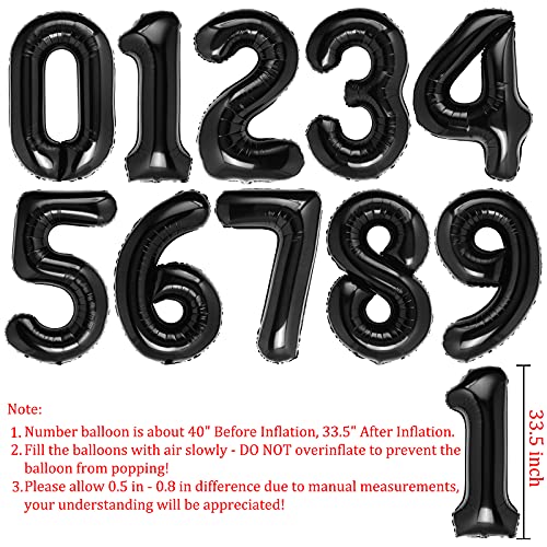 Number Balloon 8 Black 40 Inch Foil Balloon Big Giant Jumbo 8Th Birthday Party Decorations Foil Mylar Helium Kids 0-9 Numbers Balloons For Baby Children #TOP1