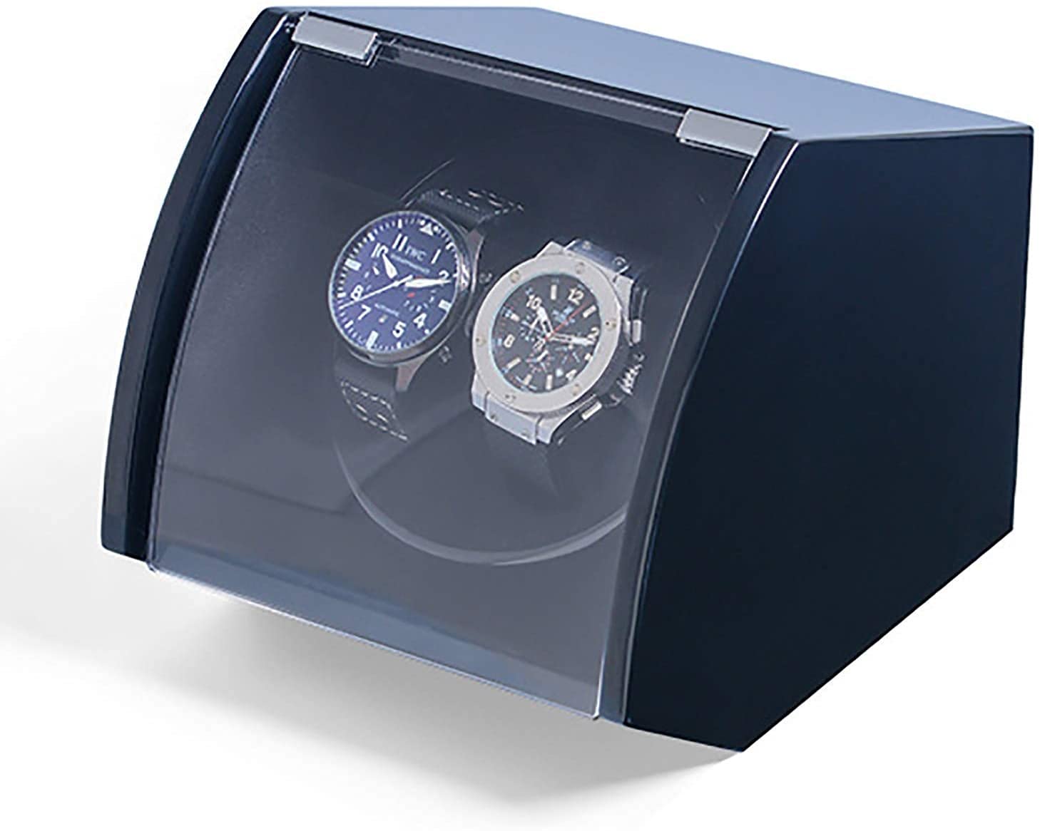 Bobinadora de Reloj Relojes de Madera de Doble posición Caja de bobinado Relojes mecánicos Bobinadora automática Almacenamiento de Reloj inclinadoAgitador de Reloj de Motor silencioso (Negro)