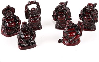 lachineuse - Statuetta del Buddha Sorridente dell'abbondanza - Piccolo Buddha in Bronzo 5 cm - Feng Shui - Decorazione Zen Cinese per Interni, Soggiorno, Ufficio - Idea Regalo Portafortuna Asiatica