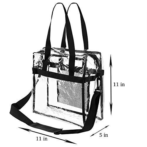 Bags-for-Less-Clear-Tote-Stadium-Approved-with-Adjustable-Shoulder-Straps-and-Mesh-Pockets