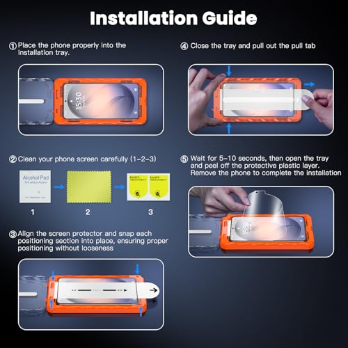Image of Uyiton for Samsung Galaxy S26 Plus Matte Screen Protector - 2 Pack | Fingerprint Unlocking, Anti‑Glare & Anti‑Fingerprint, Bubble‑Free, Easy Install, HD Clarity, Smooth Matte, 9H+ Hardness.