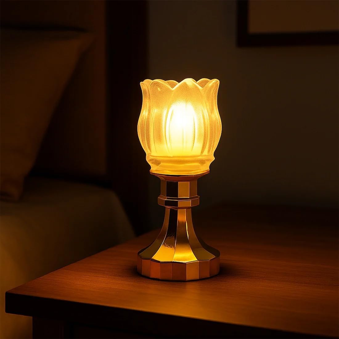 Oblivion LED Table Lamp 1 Pc - Lotus Shaped LED Decorative Lamp with Stand, Plastic Battery Operated Flameless Night Light, Desk Lights, Showpiece for Diwali, Navratri, Christmas, Festival, Parties-image-44
