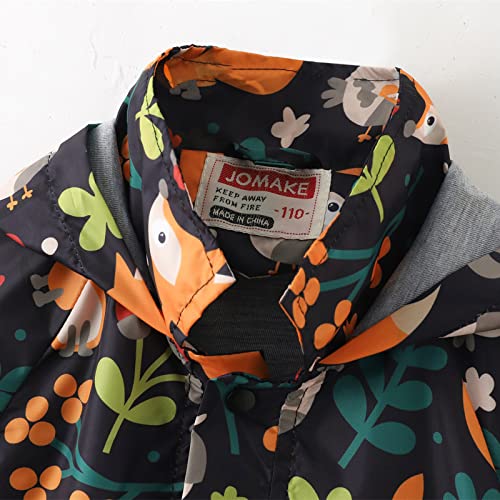 Kids Rain Suit 2 Piece Cute Cartoon Animal Rainbow Print Waterproof Overalls Hooded Raincoat with Rain Pants2