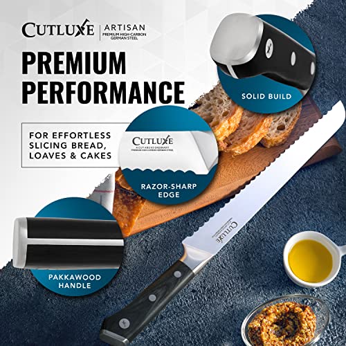 Cutluxe Bread Knife – 10" Serrated Knife, Perfect for Homemade, Sourdough Bread – Razor Sharp Forged High Carbon German Steel, Full Tang, Ergonomic Handle Design – Artisan Series - Image 9