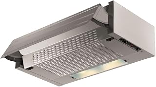 Campana empotrable extraíble color aluminio 60 x 30 x 15 cm – 3 niveles de potencia – LED