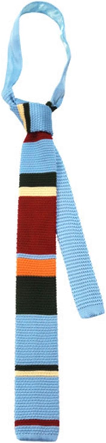 Knitted Tie Necktie Colorful Striped Pattern Sport Casual Tie Narrow Necktie for Business and Casual Wear