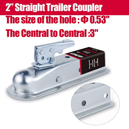 Nbjingyi 1BJY-TC Straight Trailer Coupler 2 Inch Ball 2 Inch Channel Width 3500 Lbstrailer Tongue Coupler thumb #2