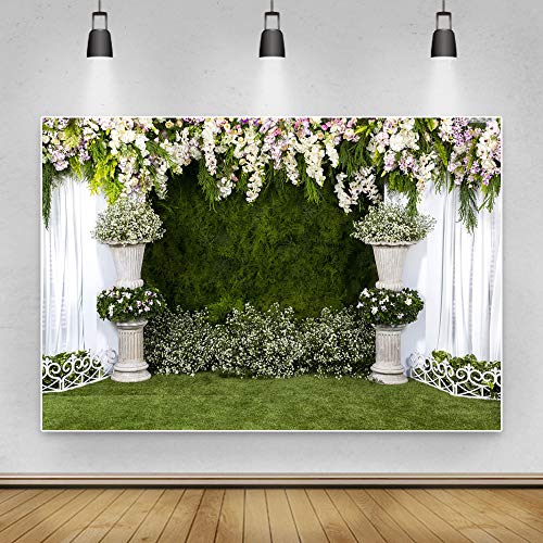Fondo fotográfico Laeacco 8x6ft vinilo flores boda miniatura 4