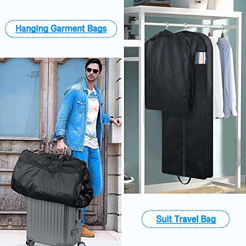 MISSLO 60" Dress Bags Covers Long Garment Bags for Storage and Travel Gusseted Hanging Suit Carriers for Women Men with Handles for Clothes Gowns - Image 2