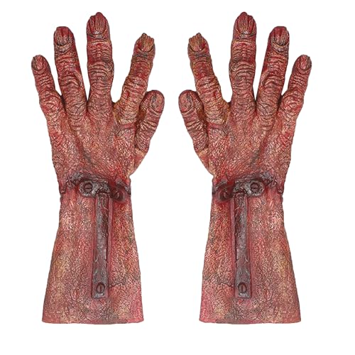 Jyinelx Guanti horror di Halloween, modellazione del sangue zombie oggetti di scena di Halloween, mani di Halloween adattate al trucco, giochi di ruolo, Halloween e altre scene, l'atmosfera è piena