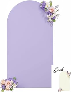 Cream and Purple Arch Backdrop Cover 7.2FT Lavender Lilac Purple Arch Covers Stretchy Backdrop
