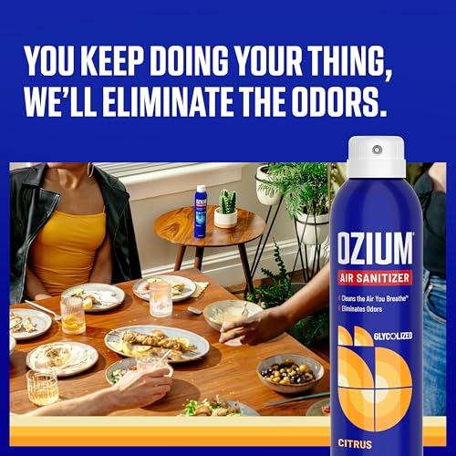 Image of Ozium Air Sanitizer Spray - Room Odor Eliminator for Home, Car, and Office - Citrus - 8 oz Can - 6 Pack