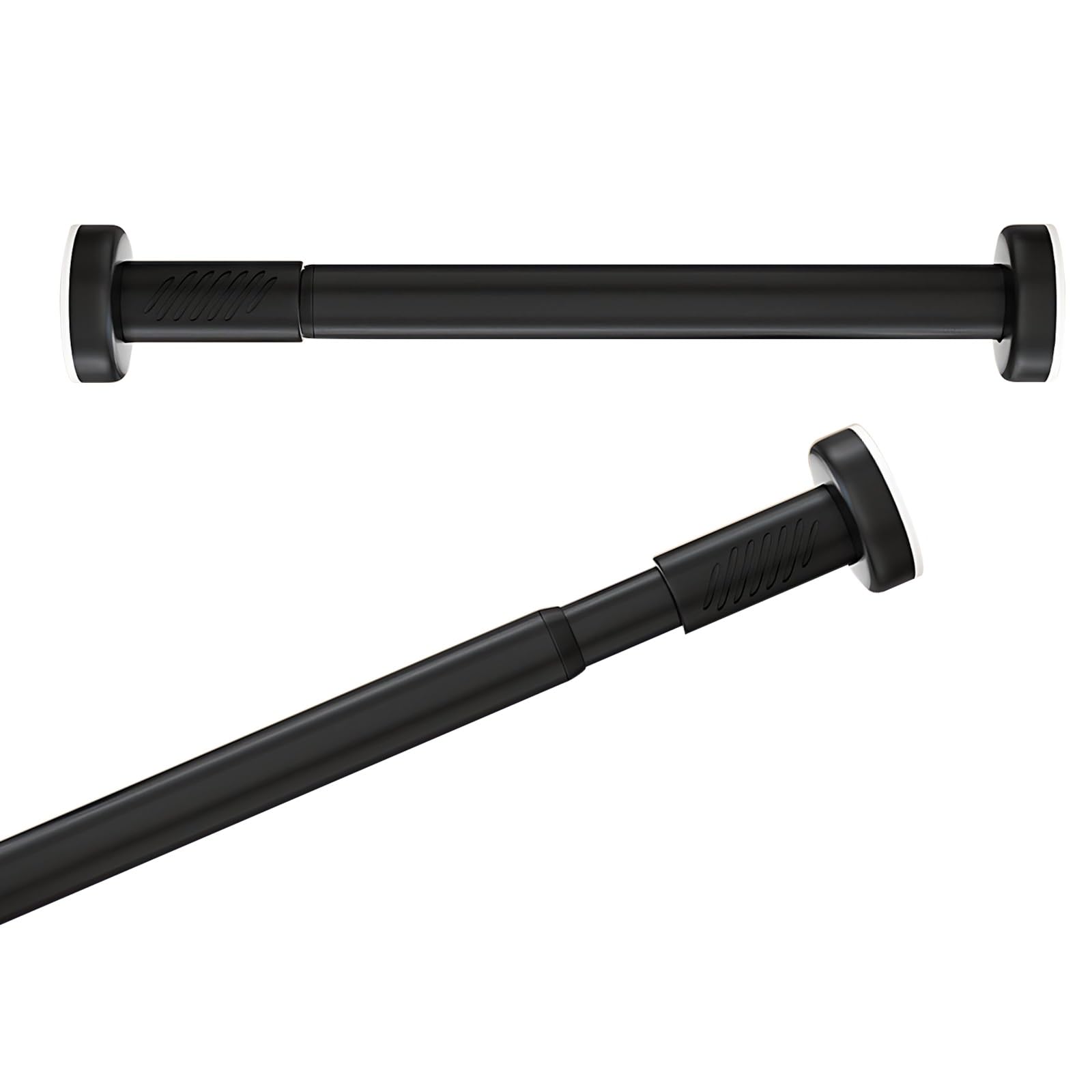 Asta Telescopica in Acciaio Inox 35-240 cm Asta per Tende da Doccia Estensibile Bastoni per Tende a Pressione Regolabile per Finestra Armadio Balcone(Black,(39-63in)100-160cm)