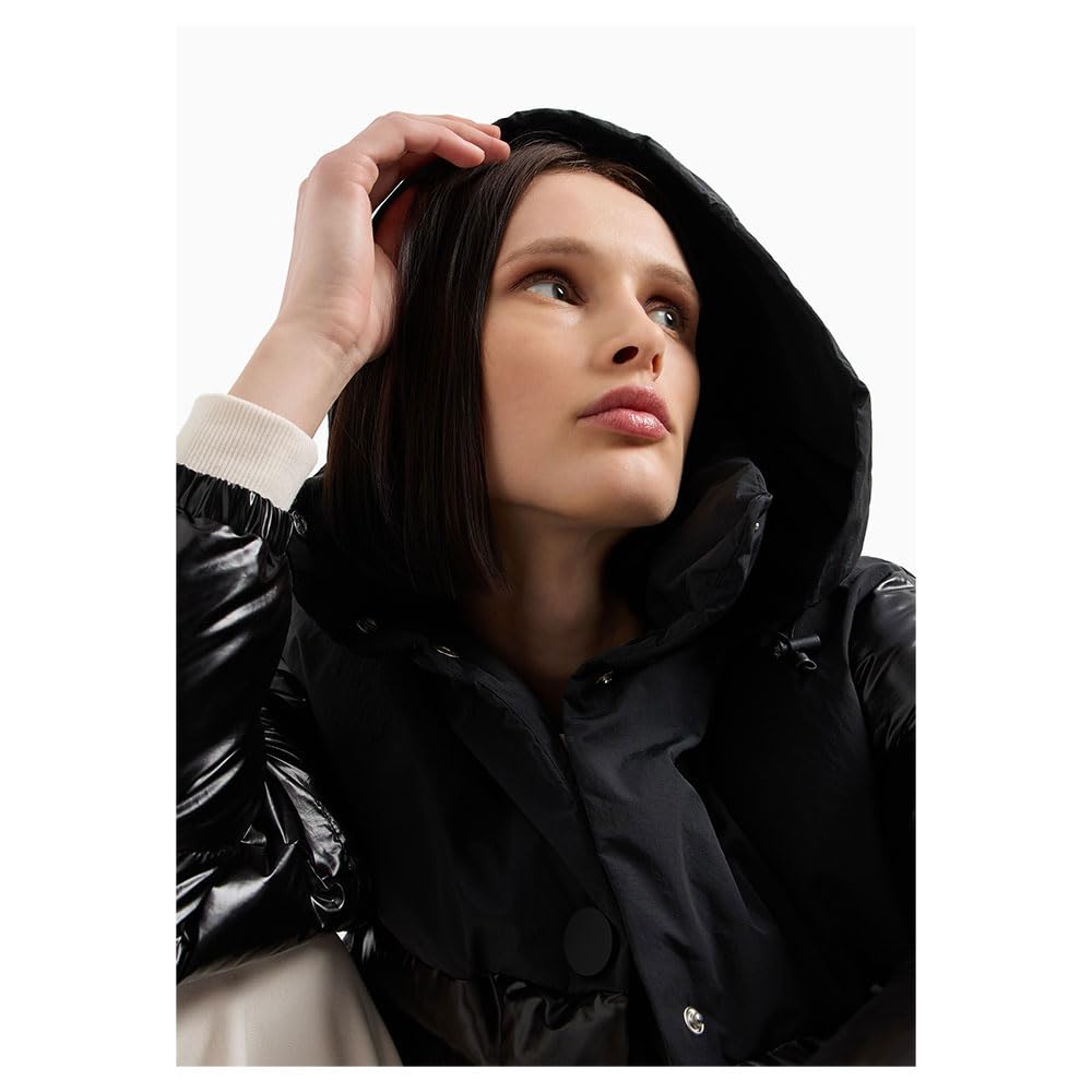 Armani Exchange Damen The Notorius Frank, Crinkle Nylon Insert Blouson jacket