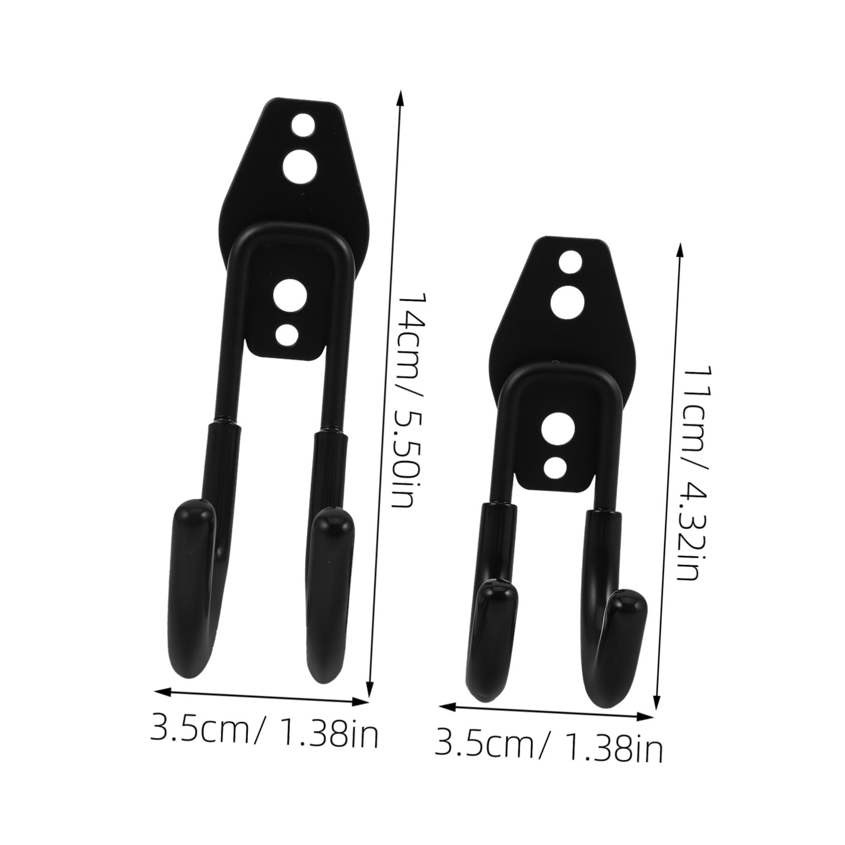 Angoily 4pezzi Ganci Da Garage Resistenti Per Montaggio Parete Ganci Per Scale Tubi Sci Sport Attrezzi Da Giardino Organizer Nero