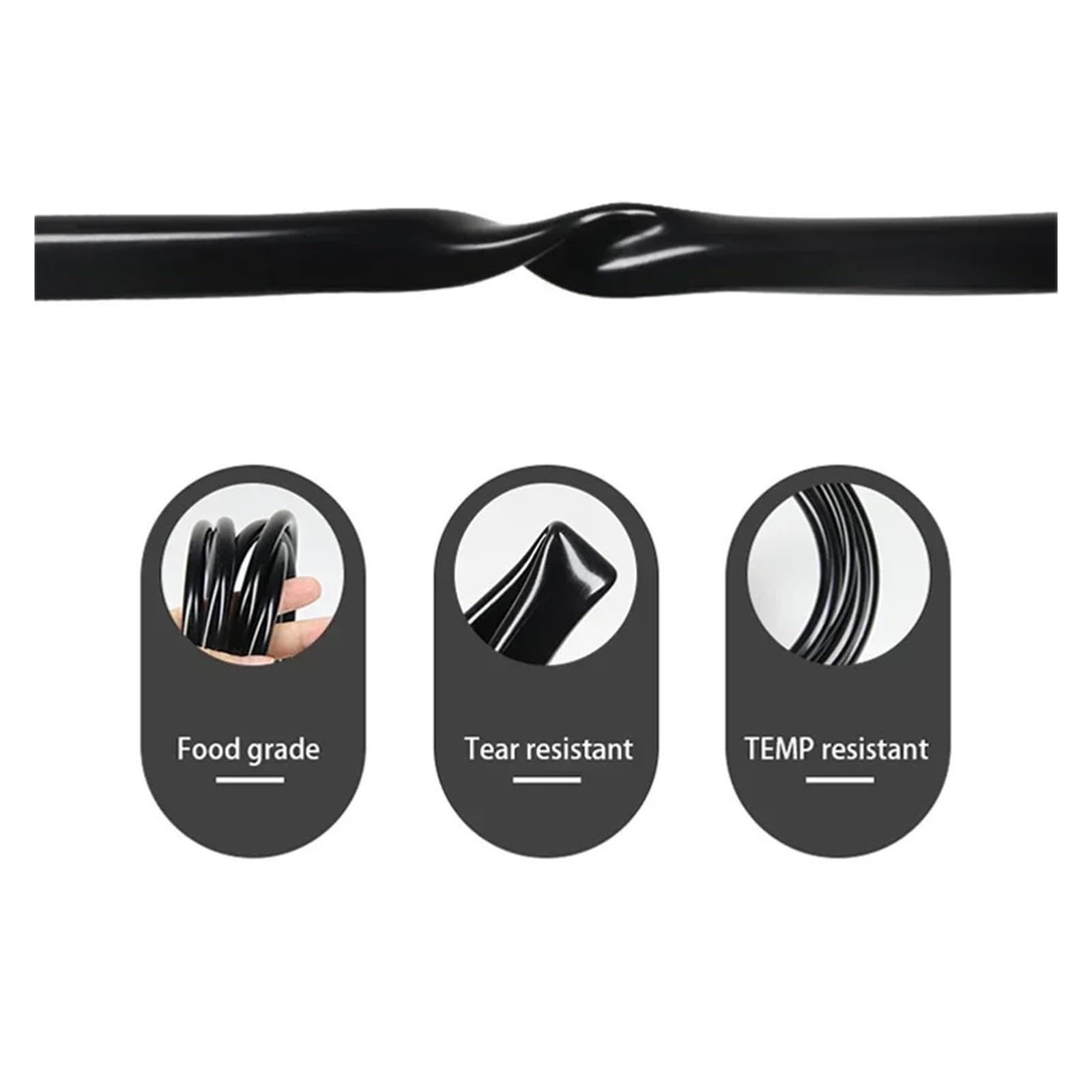 Tuyau flexible en silicone noir de 1 à 10 m for l'irrigation d'aquarium, raccord d'eau, tuyau d'arrosage, tuyau for pompe de bassin ou d'étang
