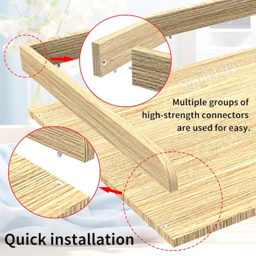 Image of Washer Dryer Countertop Only, 27.5 inch x 27.5 inch Laundry Room Countertop for Folding, Washer and Dryer Countertop Single with Non-Slip Pads, Easy Install Washer and Dryer Topper with Edge Rails Wood