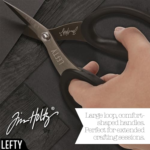 Tonic Studios 2786EUS 7In Left Handed Titanium Snips Tim Holtz Non-Stick Micro Serrated Scissors 7 Inch thumb #6