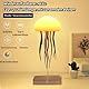 BomKra LED Quallen Lampe - RGB Farbverlauf Jellyfish Lamp, Quallenlampe mit Touch und Sprachgesteuerte, Aufladbar Quallen Nachtlicht für Dekoratives Atmosphärenlicht (Hängend Stil + Sockel)