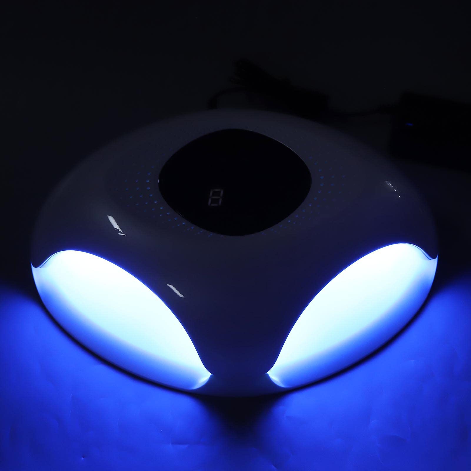UV-LED-Nagellampe, Nageltrocknerlampe, 4 Timer-Einstellungen, weiß, Modisch, 100–240 V, 60 W, Sichere Aushärtungslampe für Nagelstudio für Nagelkünstler (EU-Stecker)