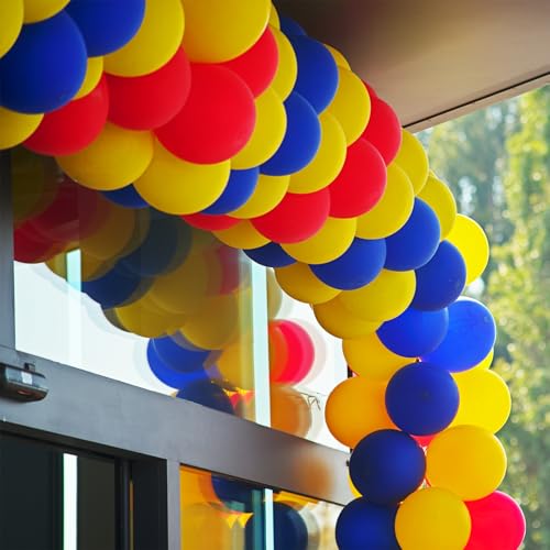 Garma Assorted Color Balloons 12 Inch, 100 Pack Latex Party Balloons Arch as Valentine Day, Christmas, Birthday, Graduation, Baby Shower, Anniversary Wedding Party Decorations (with White Ribbon)