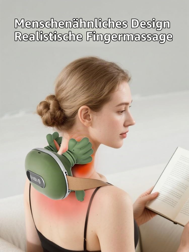Verbessert Nackenmassagegerät, Nackenmassage mit Bildschirmanzeige, 3 Massagestufen 2 Temperaturstufen, Elektrische Massagegeräte Mit Wärme, Massage Hand für Schultern, Nacken, Rücken