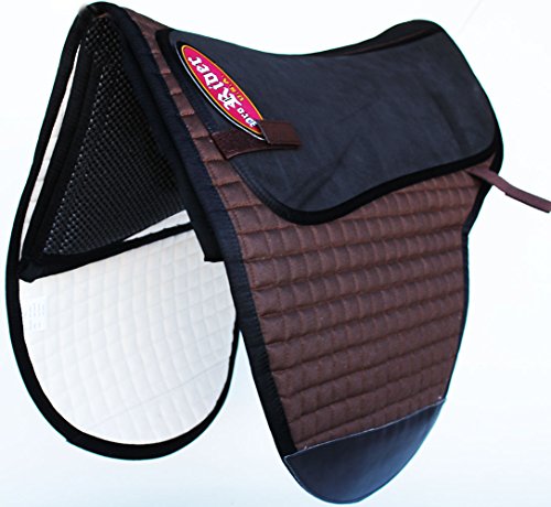 Pro Rider Horse English Treeless Endurance Gel Quilted Neoprene Equine Saddle Pad 6404BR